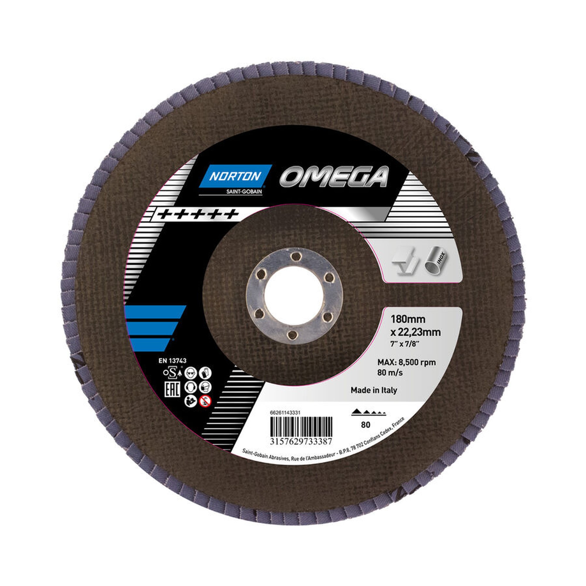 Disques à meuler à lamelles Norton Quantum 180x22mm K80, durables et efficaces