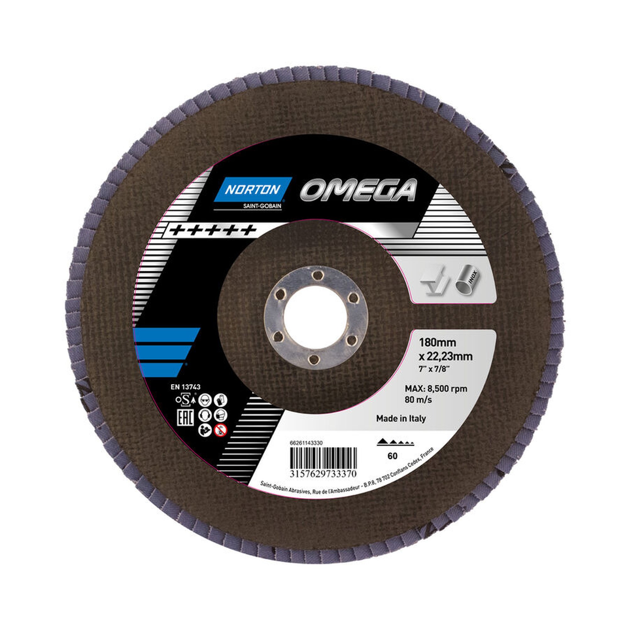 Norton Quantum disques à lamelles 180x22mm K60 pour un ponçage efficace