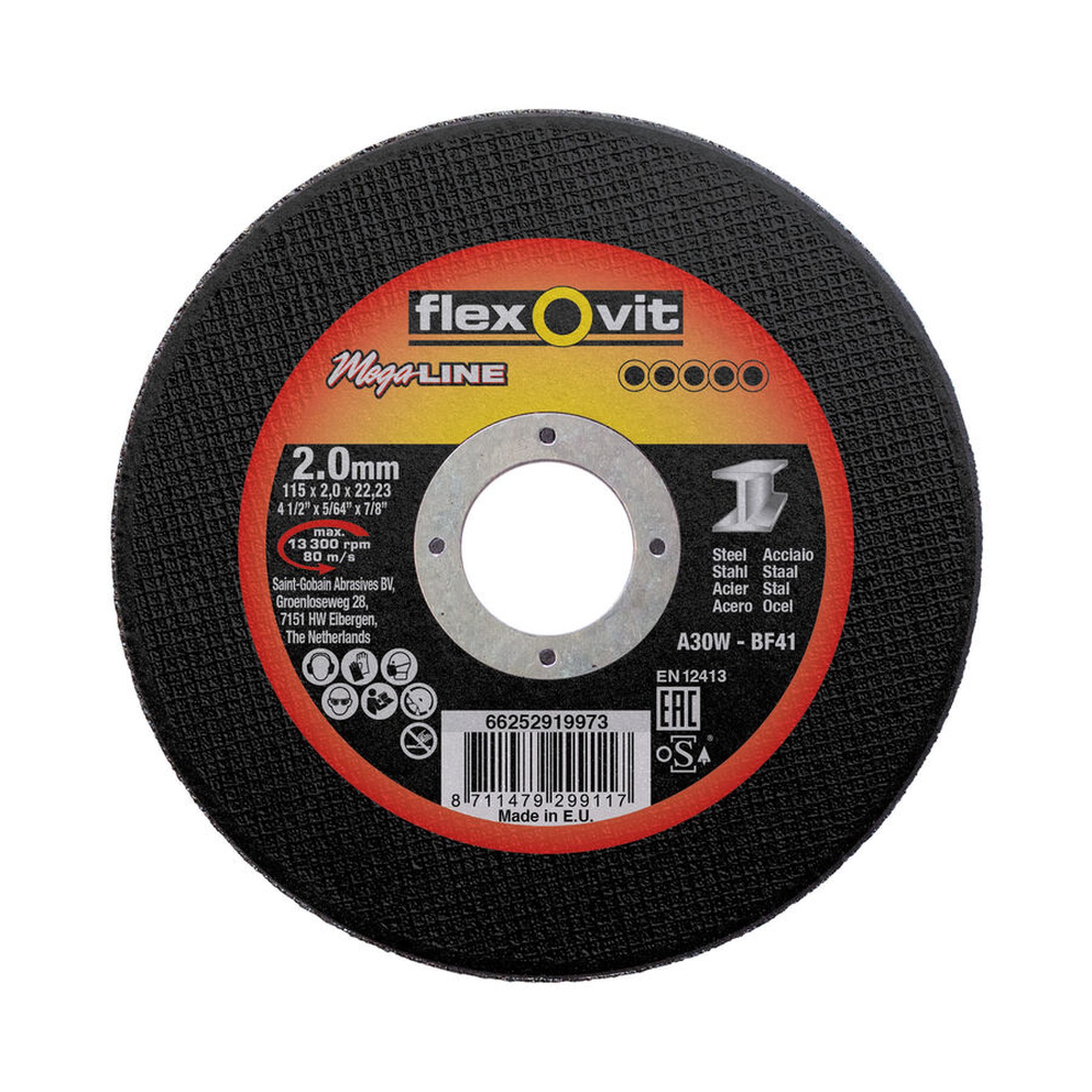 Disque de découpe Norton pour métal Flexovit MEGA-LINE 115x2x22.23mm