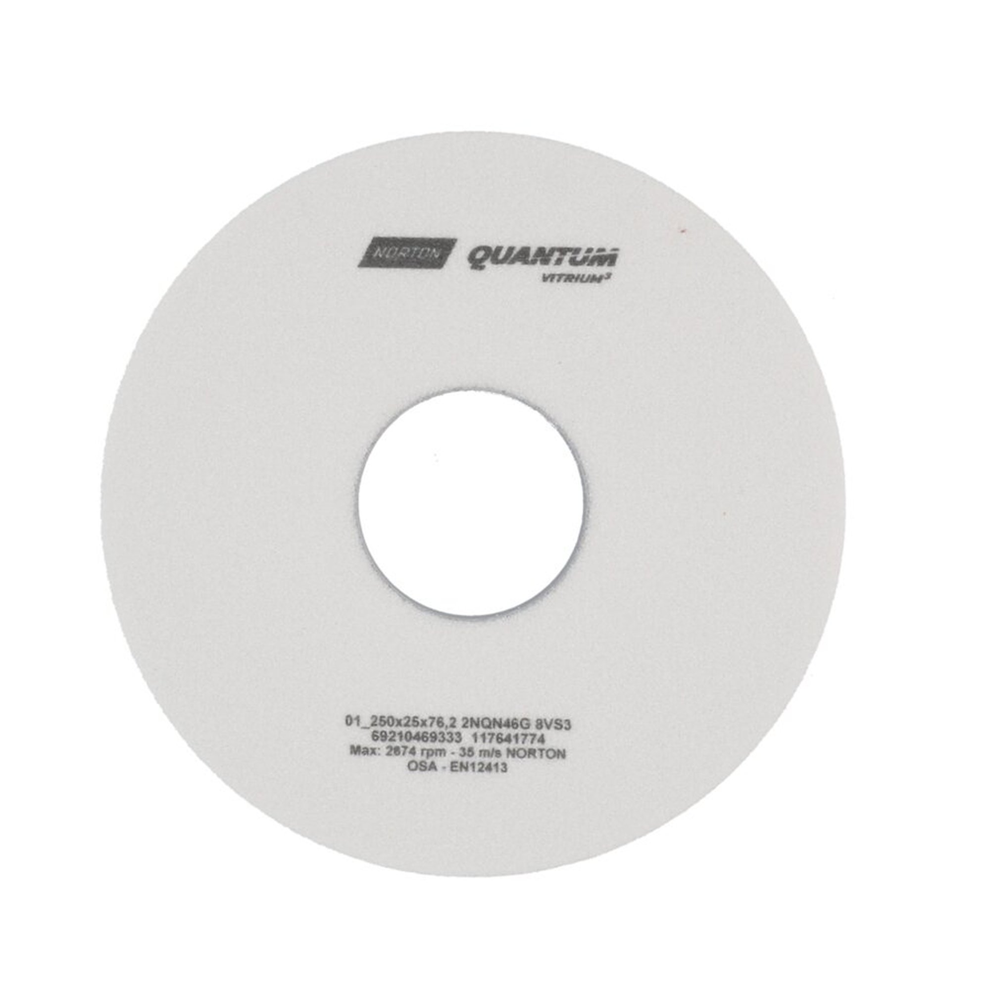 Disque abrasif Norton IDeal Prime 250x25x76.2mm K46 pour meulage plan
