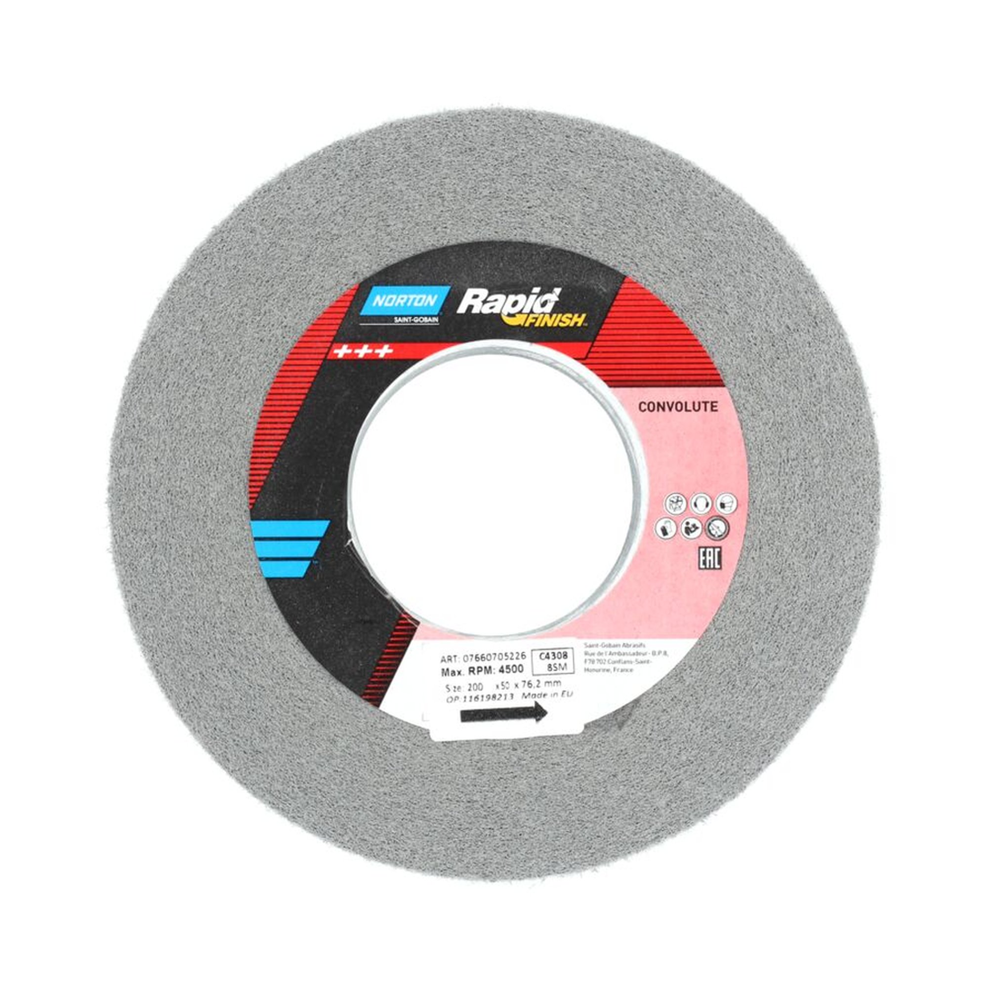 Disque compact enroulé Norton Ser-1000 Long Life 200x50x76.2mm Moyen Gris