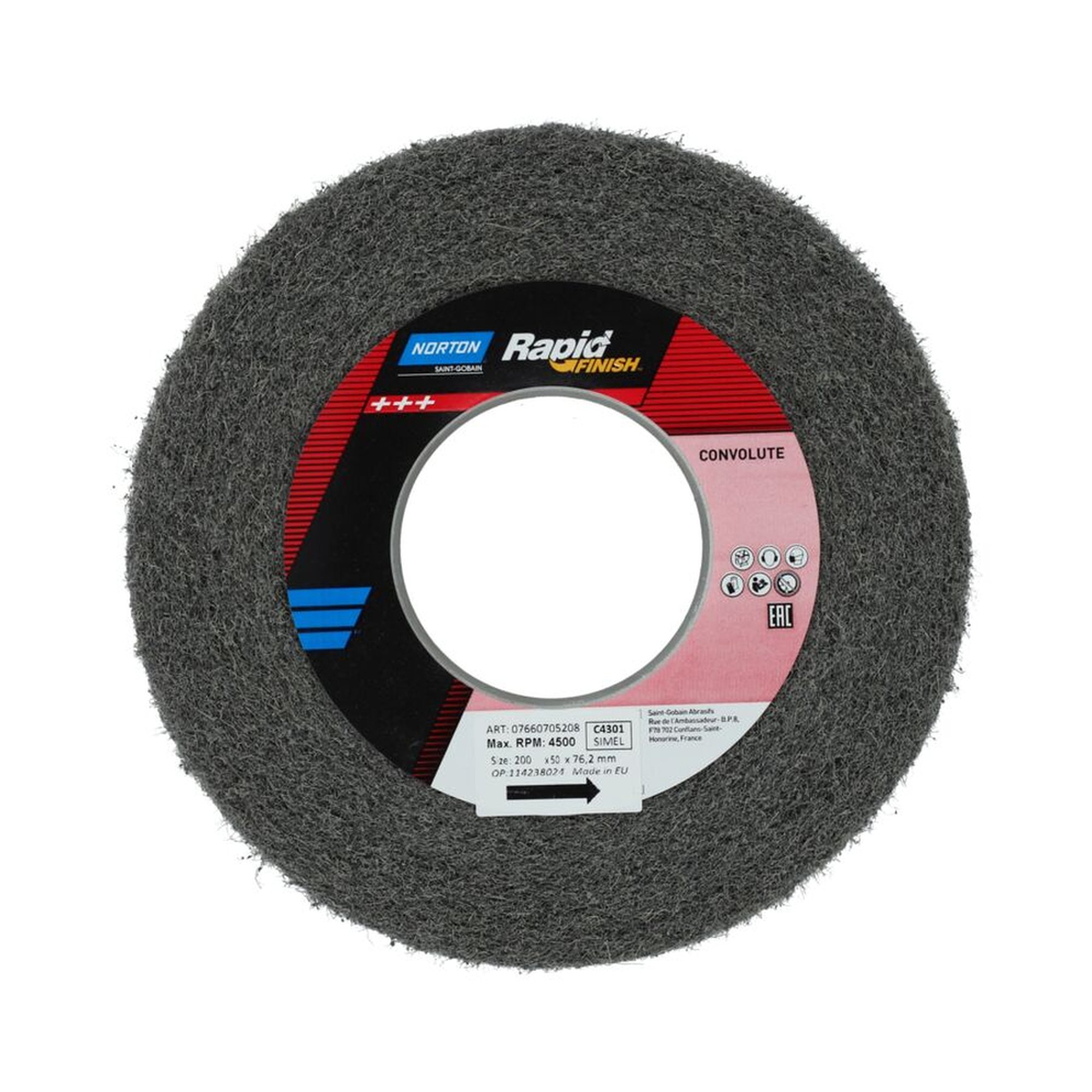 Norton Disque compact Clean & Finish 200x50x76.2mm Gris Moyen