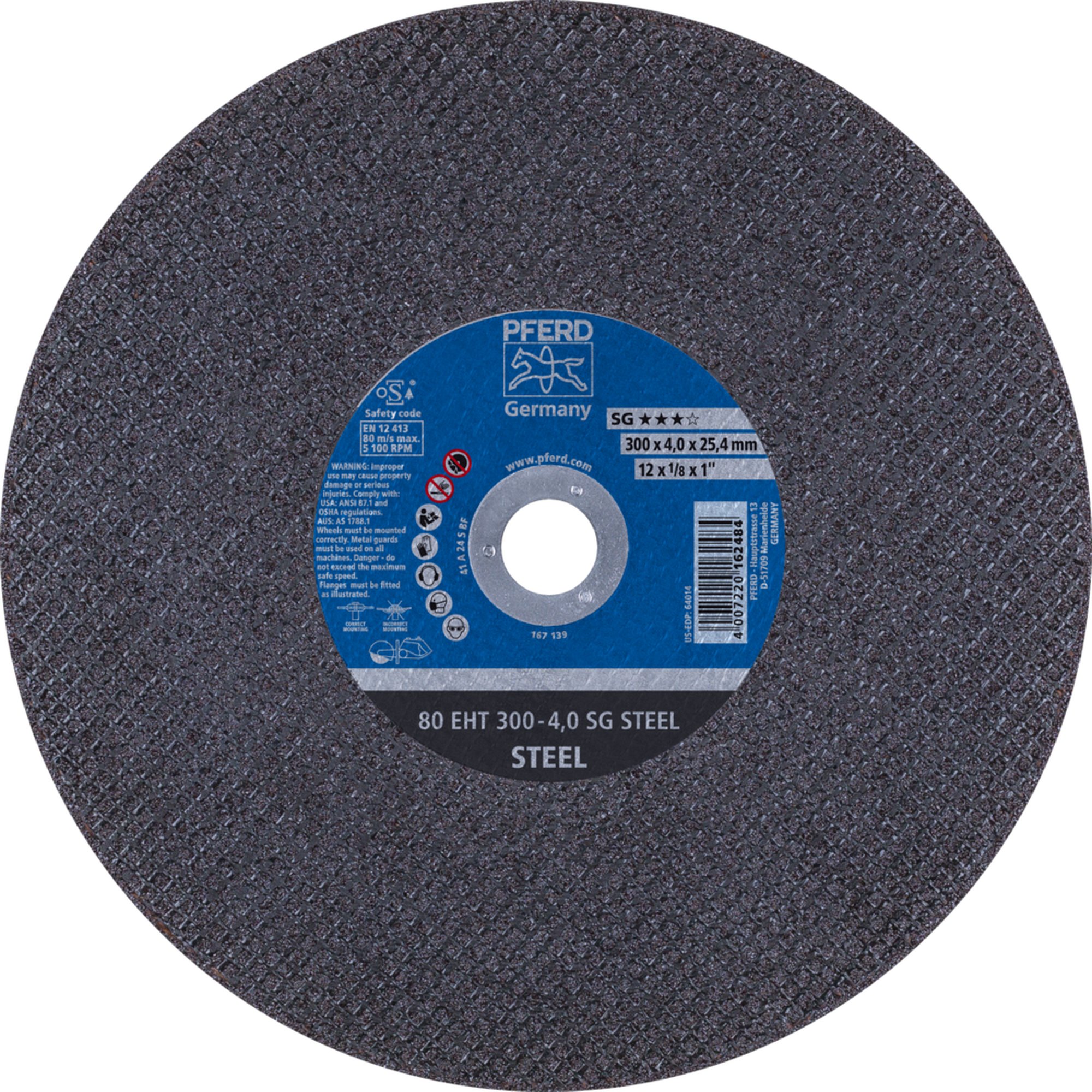 PFERD disque de découpe 80 EHT 300-4,0 SG STEEL/25,4