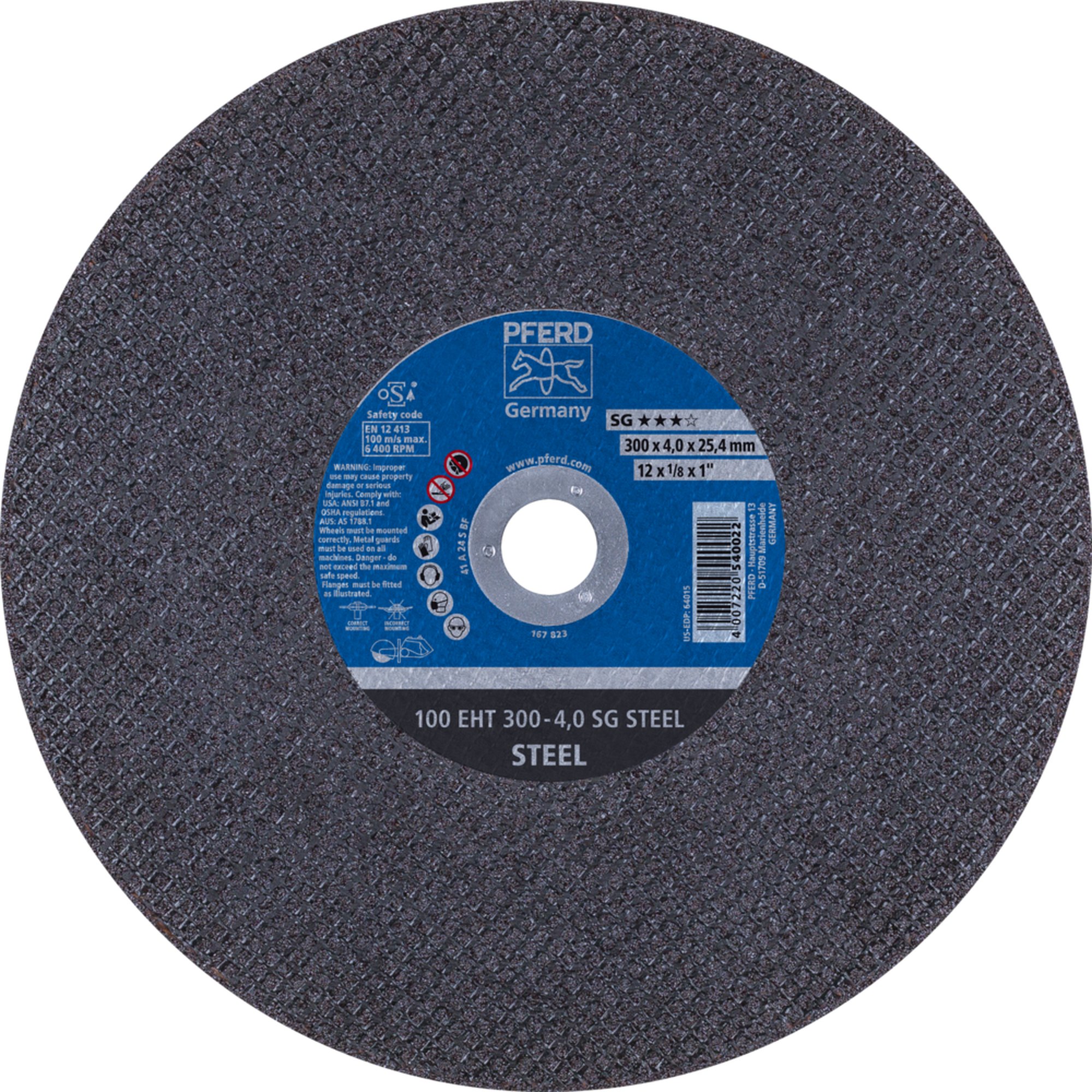 Disque de séparation PFERD 100 EHT 300-4,0 SG STEEL/25,4