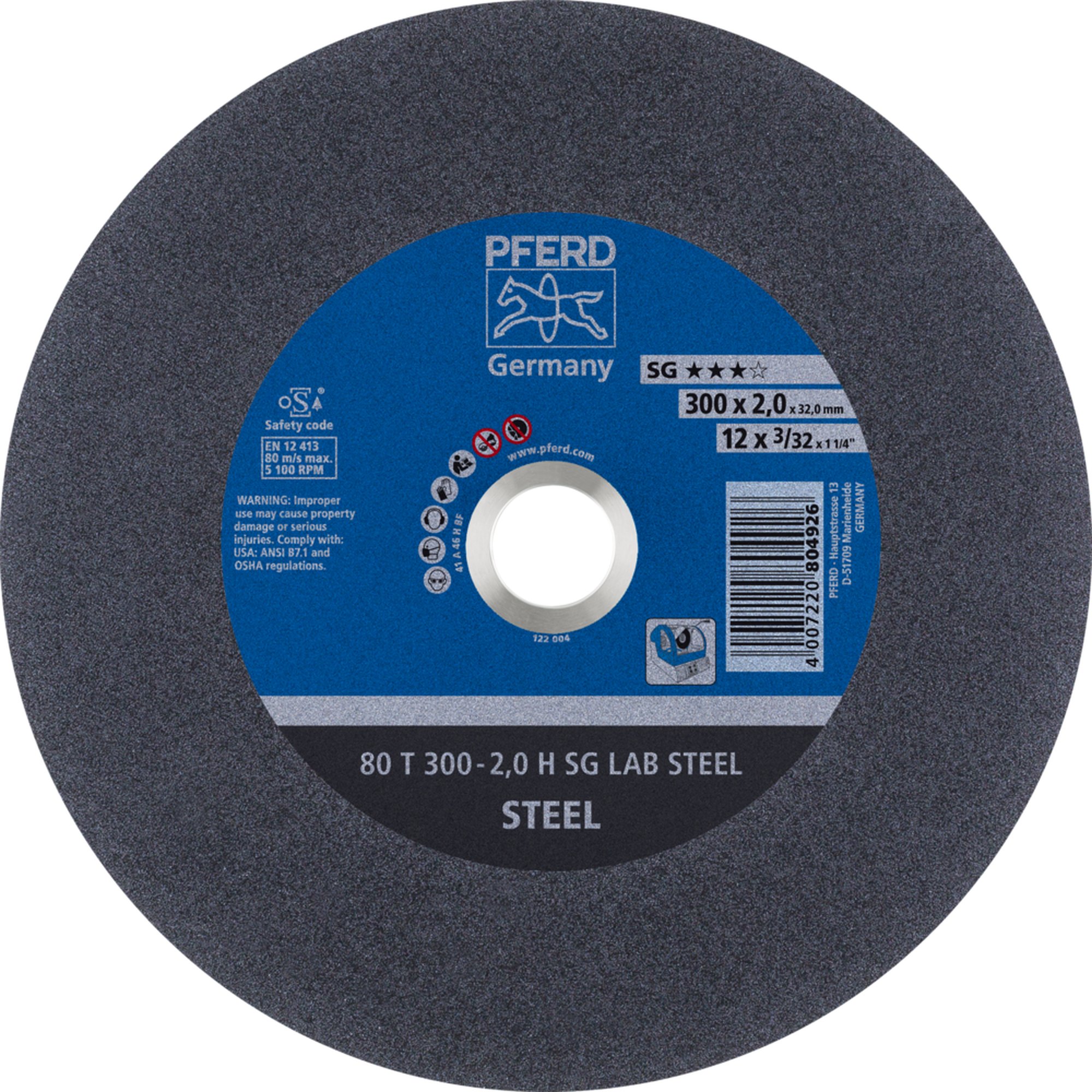 PFERD disque de découpe LABOR 80 T 300-2,0 H SG LAB STEEL/32,0