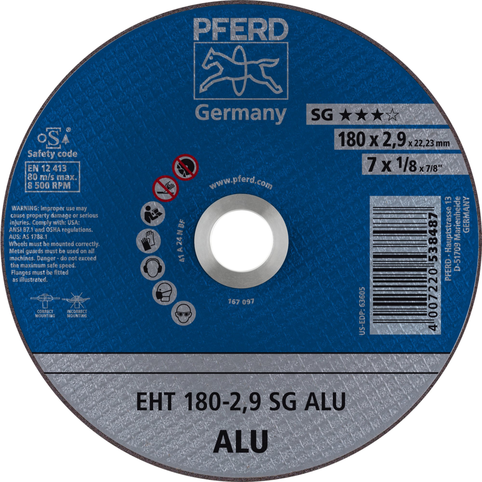 PFERD disque de découpe EHT 180-2,9 SG ALU