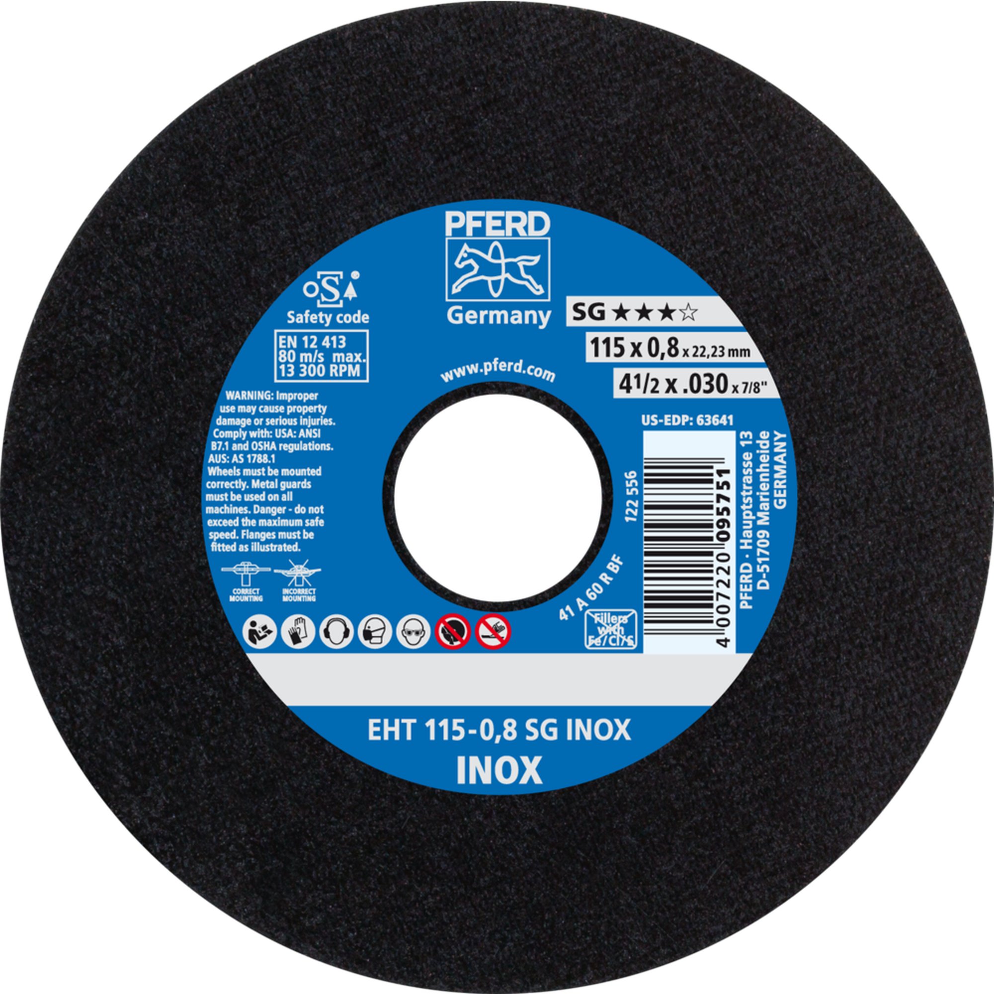 PFERD disque à tronçonner EHT 115-0,8 SG INOX