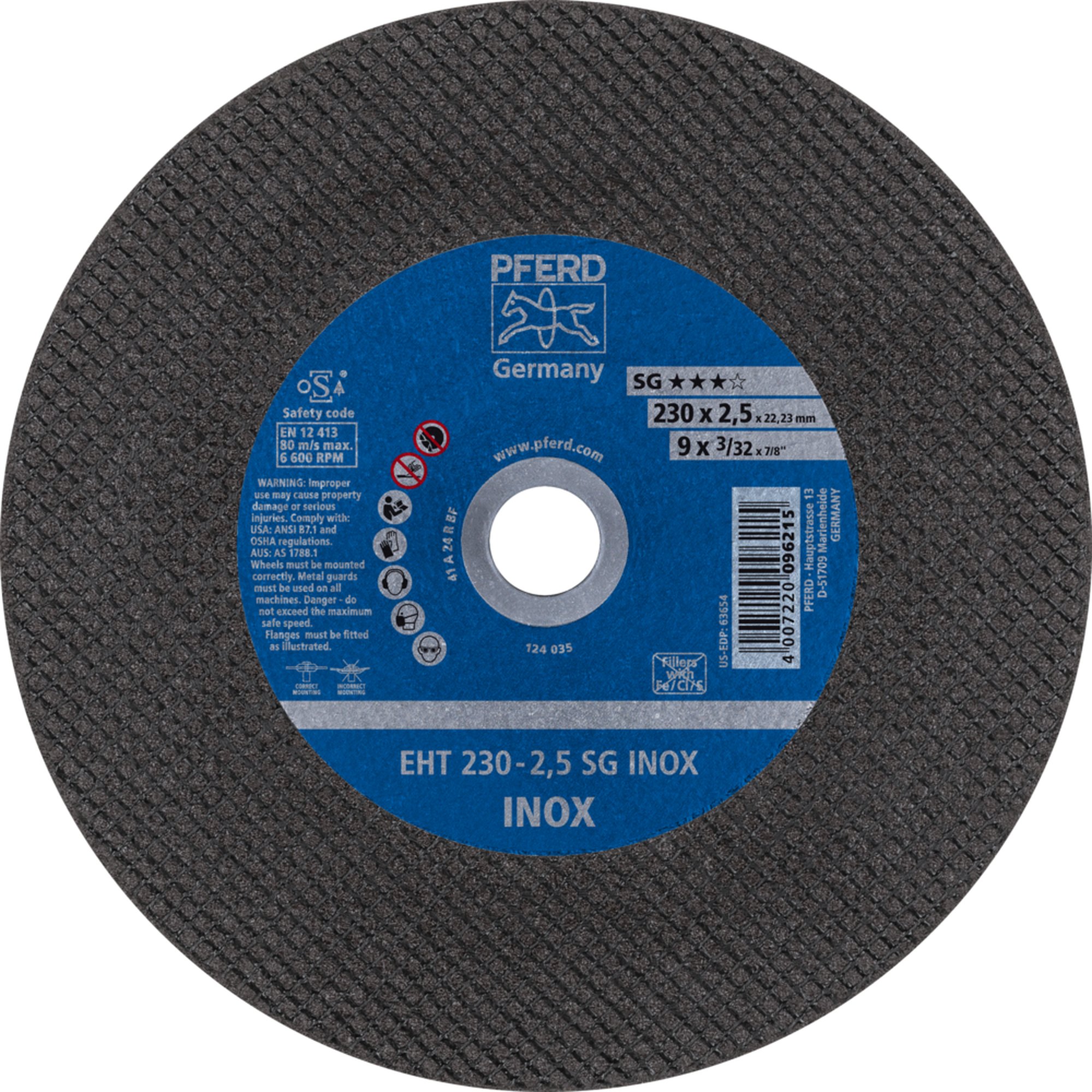 PFERD disque à tronçonner EHT 230-2,5 SG INOX