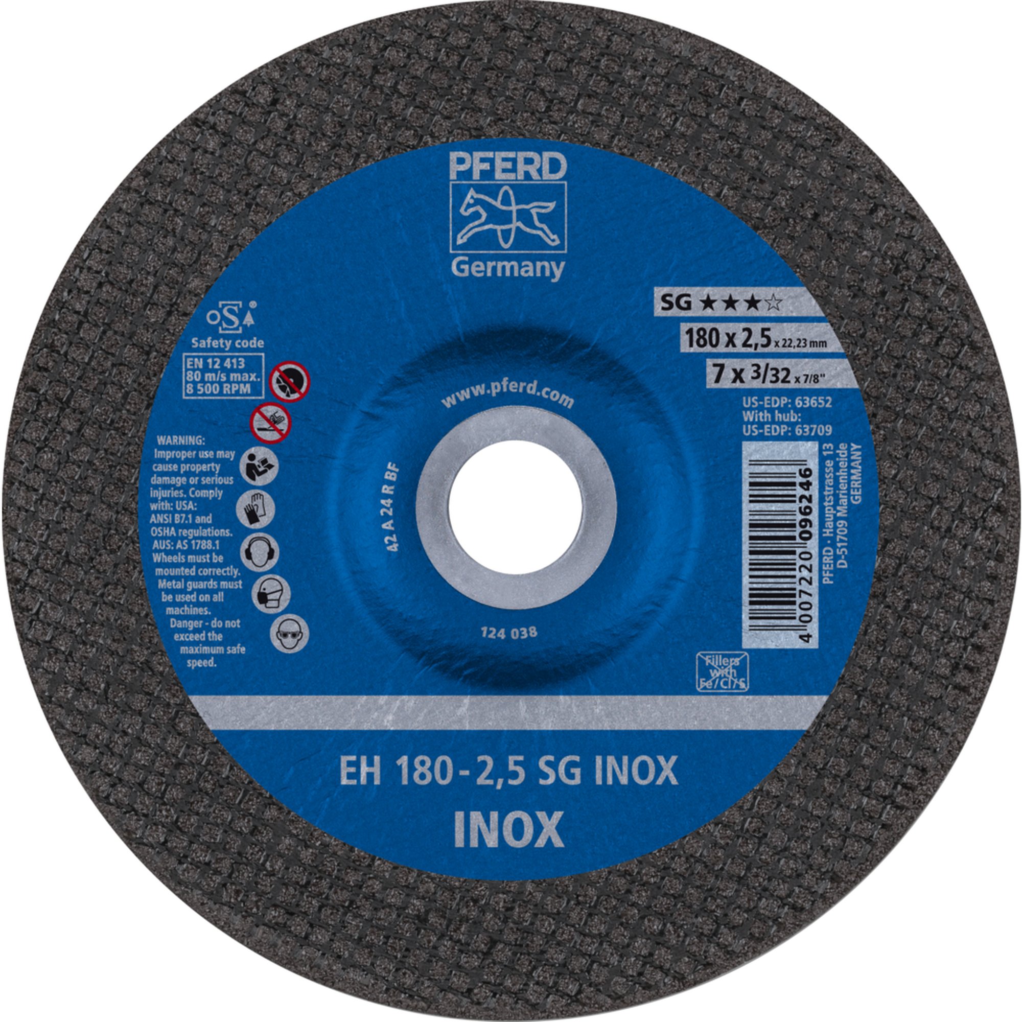 PFERD disque de découpe EH 180-2,5 SG INOX