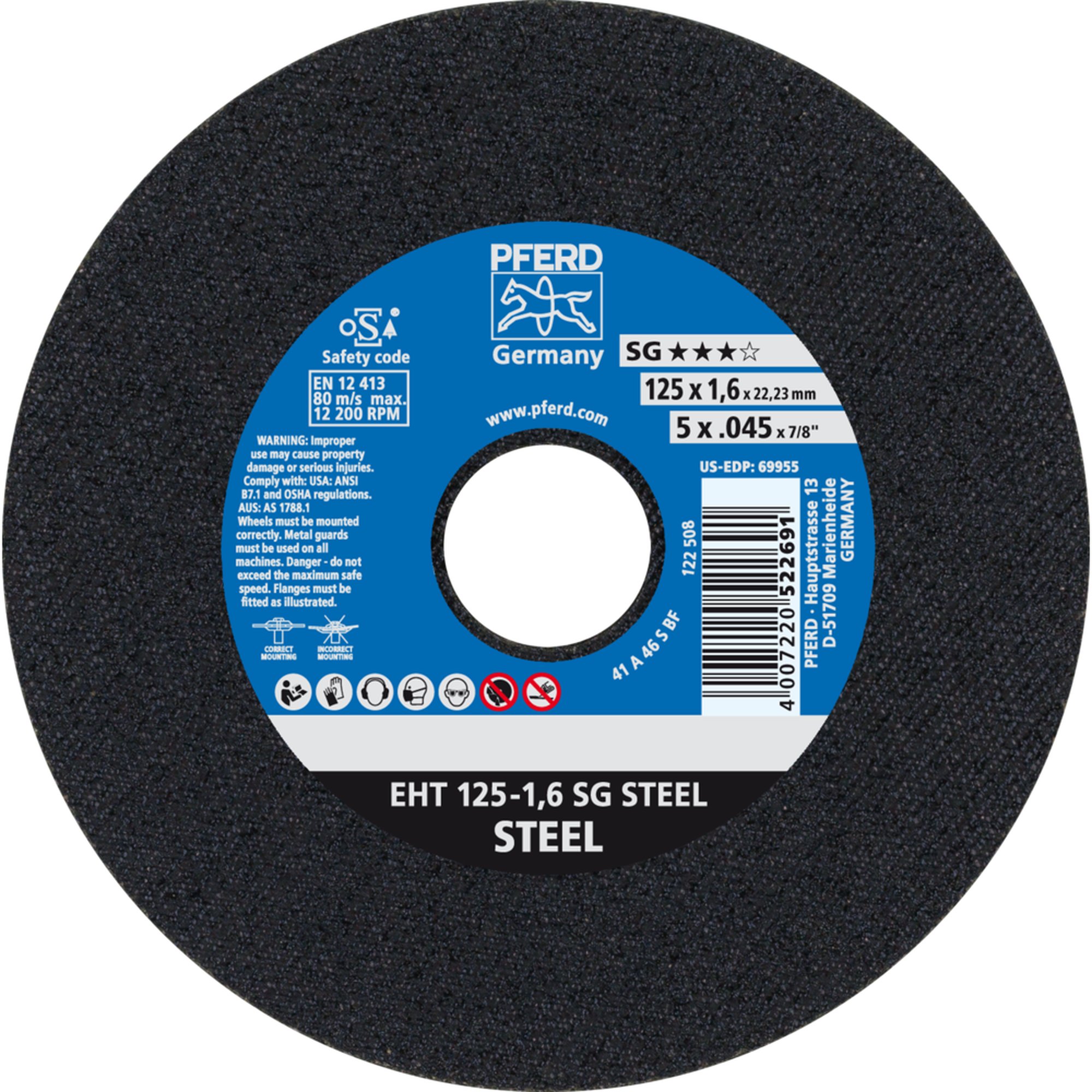 PFERD disque à tronçonner EHT 125-1,6 SG STEEL