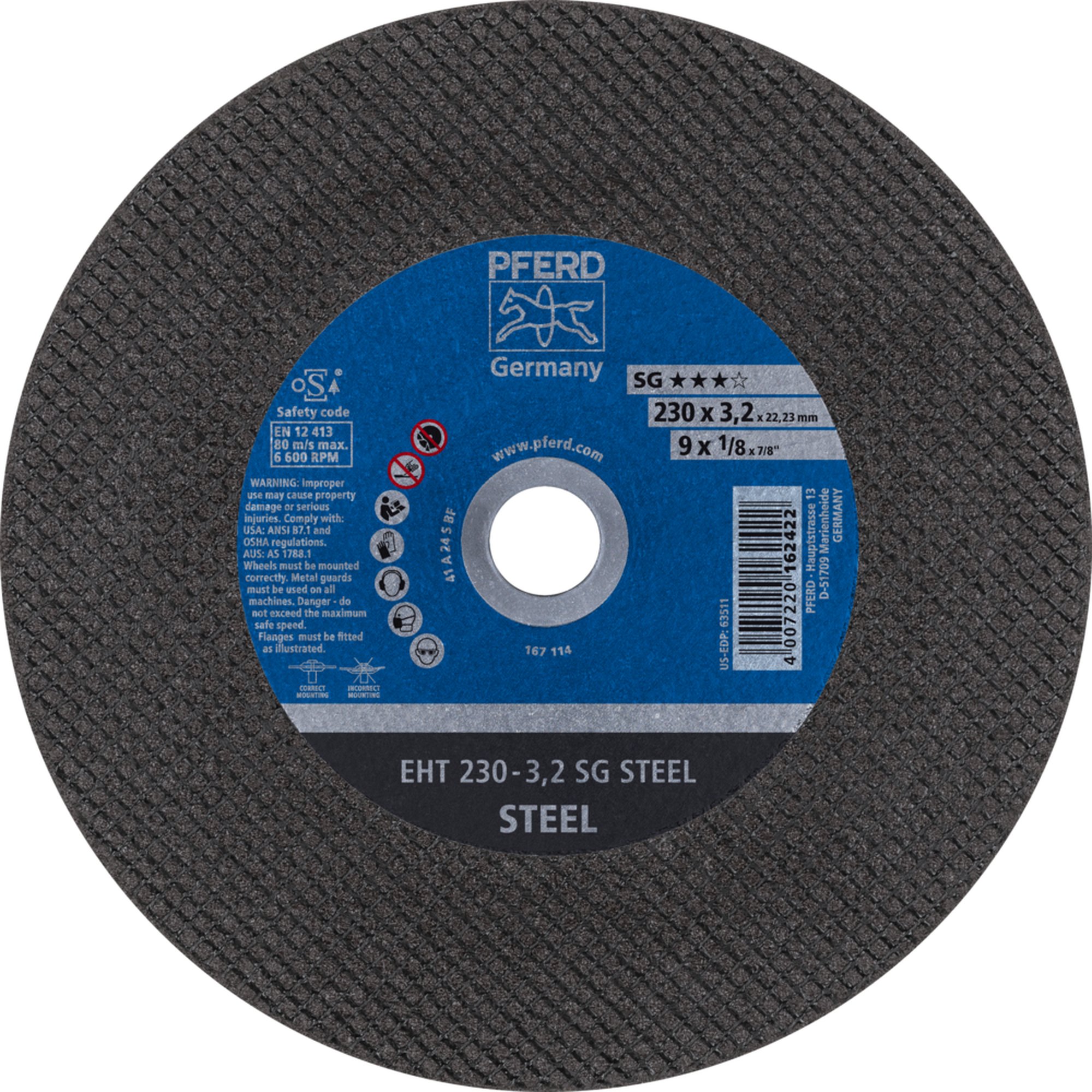 Disque à tronçonner PFERD EHT 230-3,2 SG STEEL