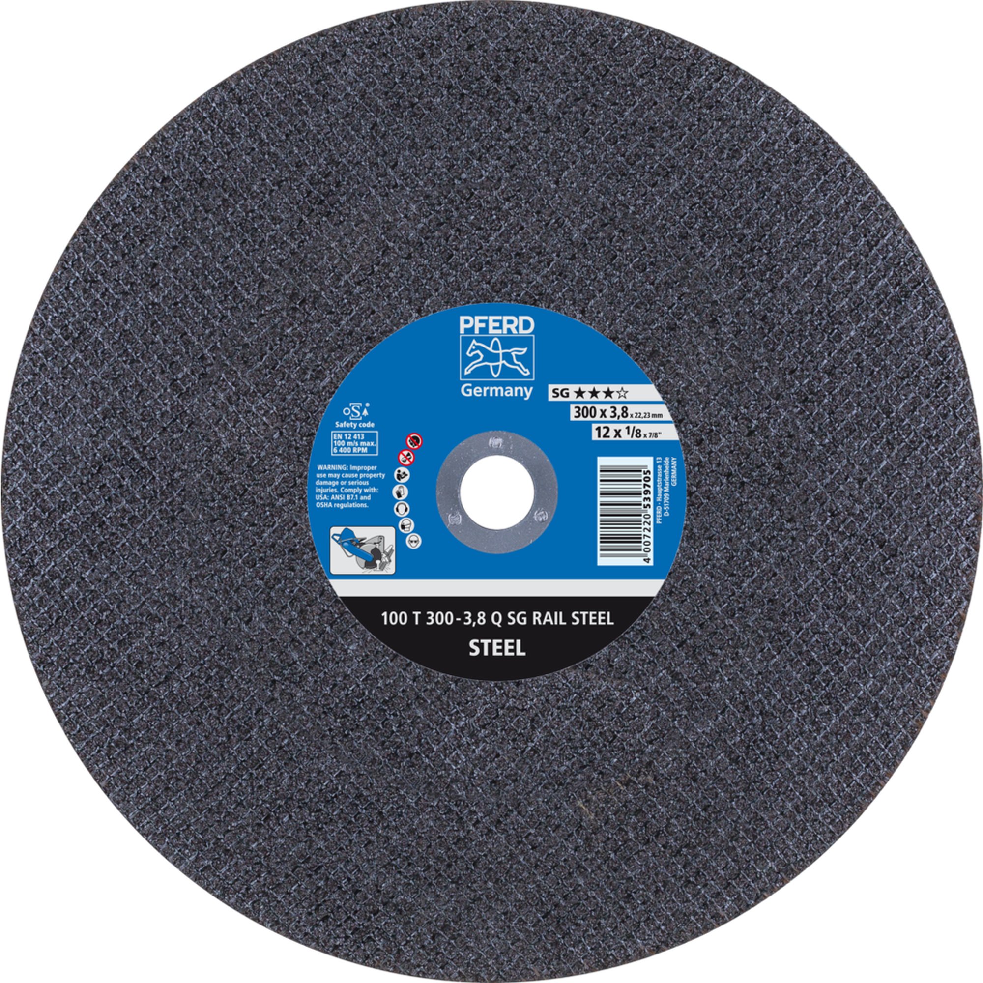 PFERD disque de découpe RAIL 100 T 300-3,8 Q SG RAIL STEEL/22,23