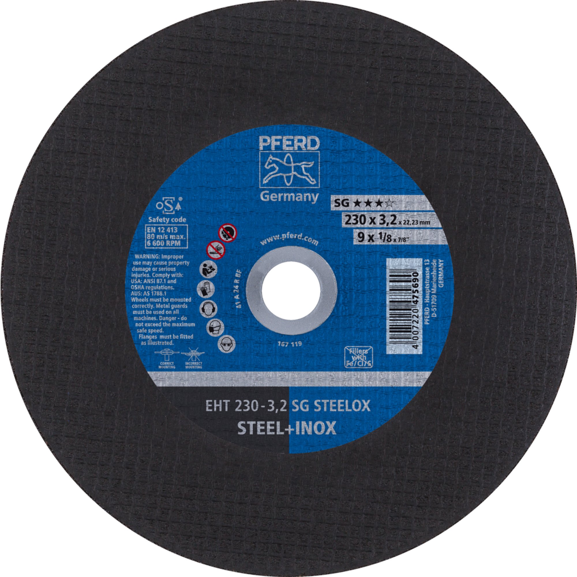 PFERD disque de découpe EHT 230-3,2 SG STEELOX