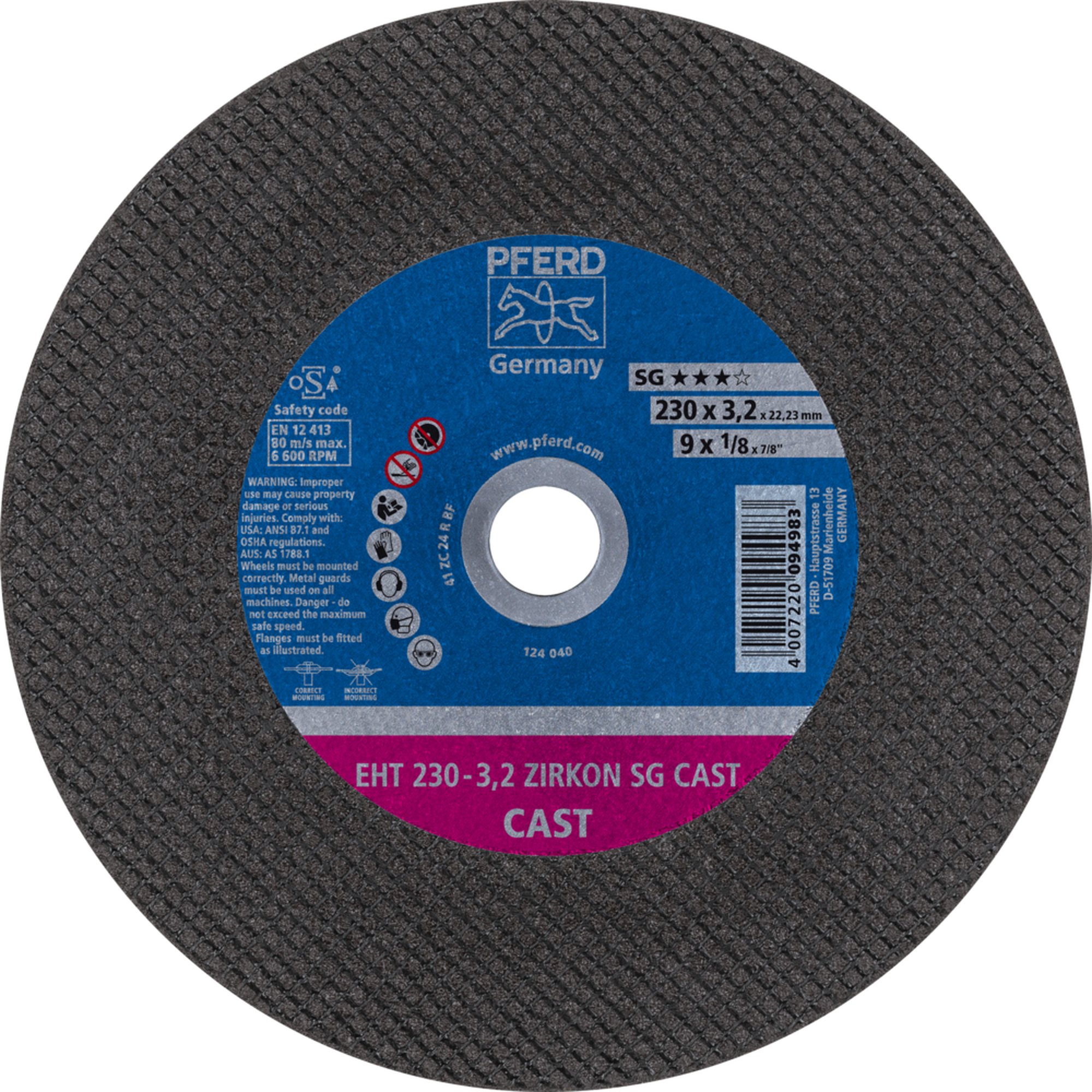PFERD disque de découpe EHT 230-3,2 ZIRKON SG CAST