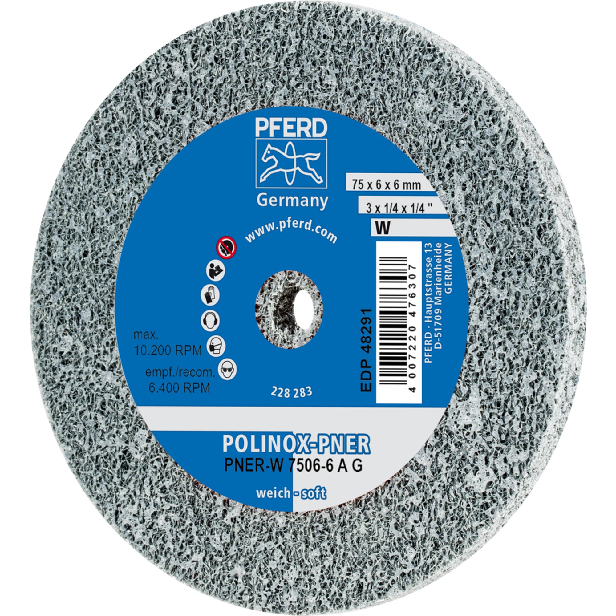 PFERD POLINOX-roue abrasive compacte PNER-W 7506-6 A G