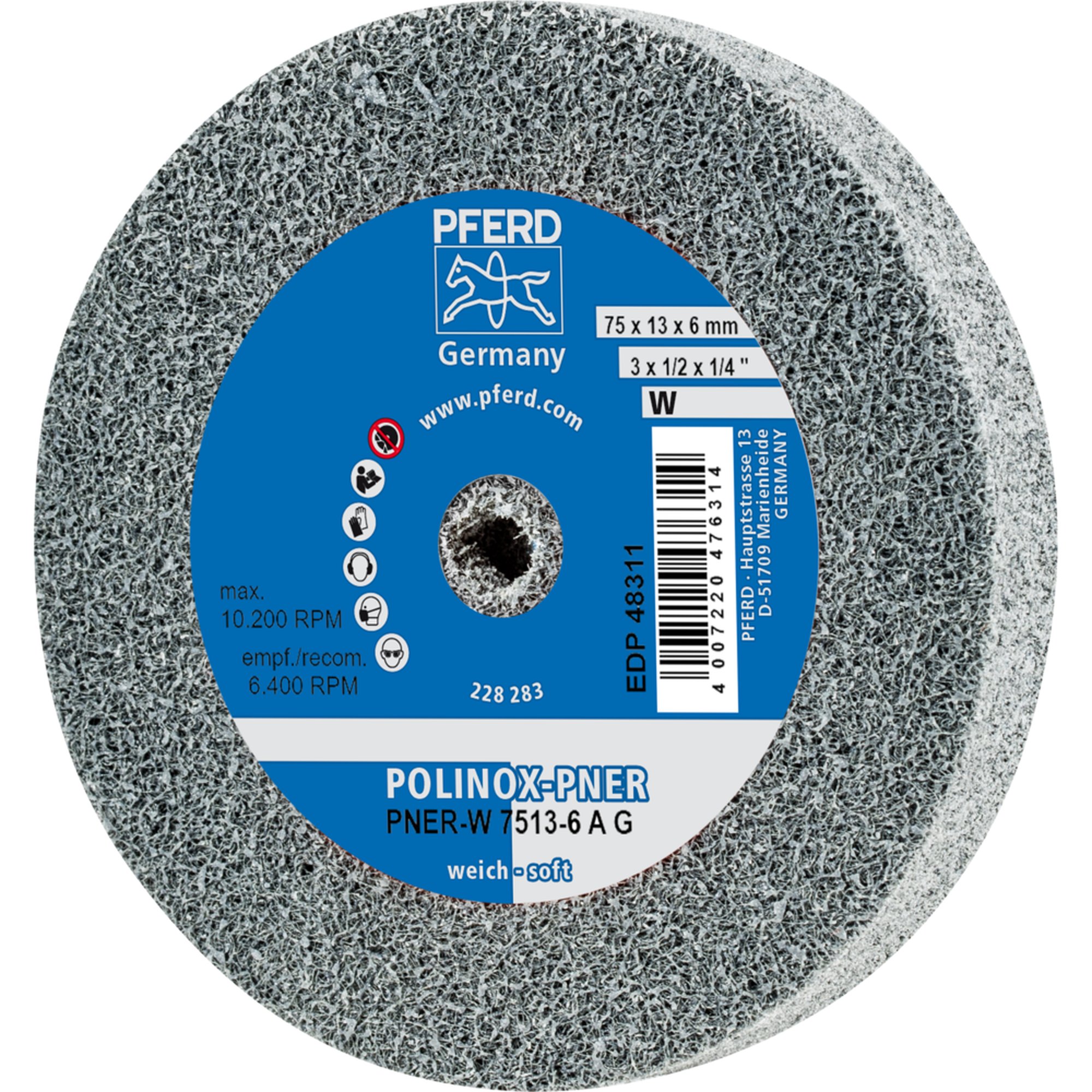 PFERD POLINOX-roue abrasive compacte PNER-W 7513-6 A G