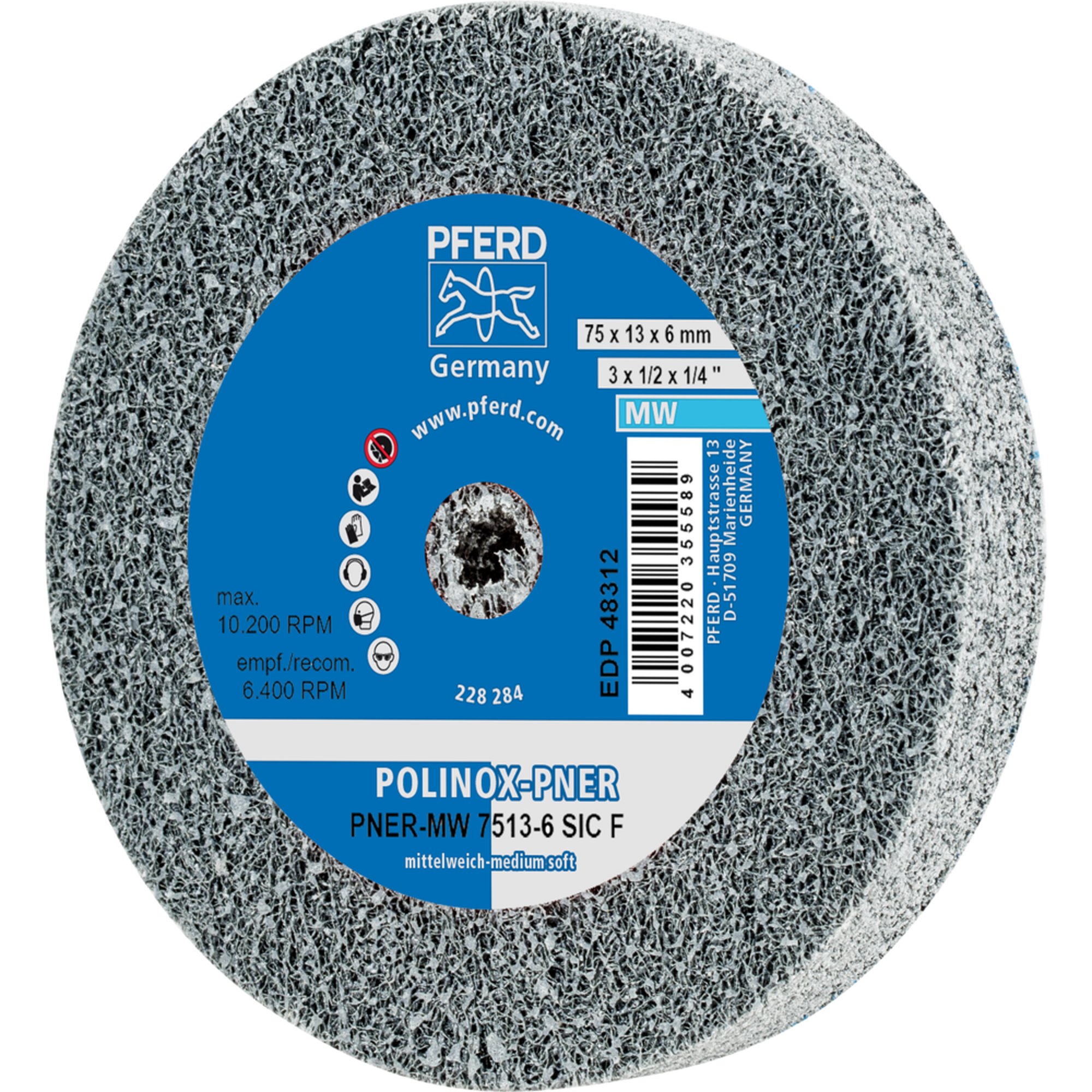 PFERD roue de meulage POLINOX PNER-MW 7513-6 SiC F