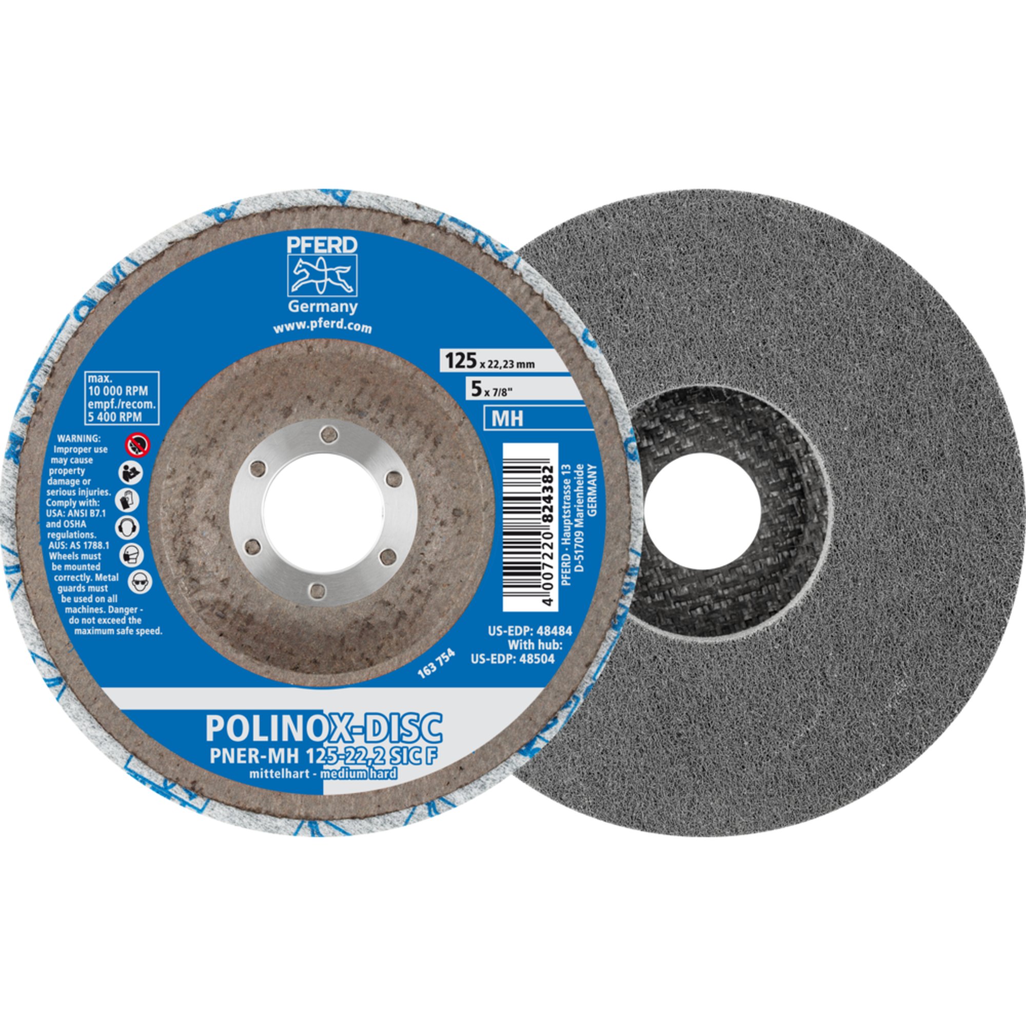 PFERD POLINOX-disque de ponçage DISC PNER-MH 125-22,2 SiC F