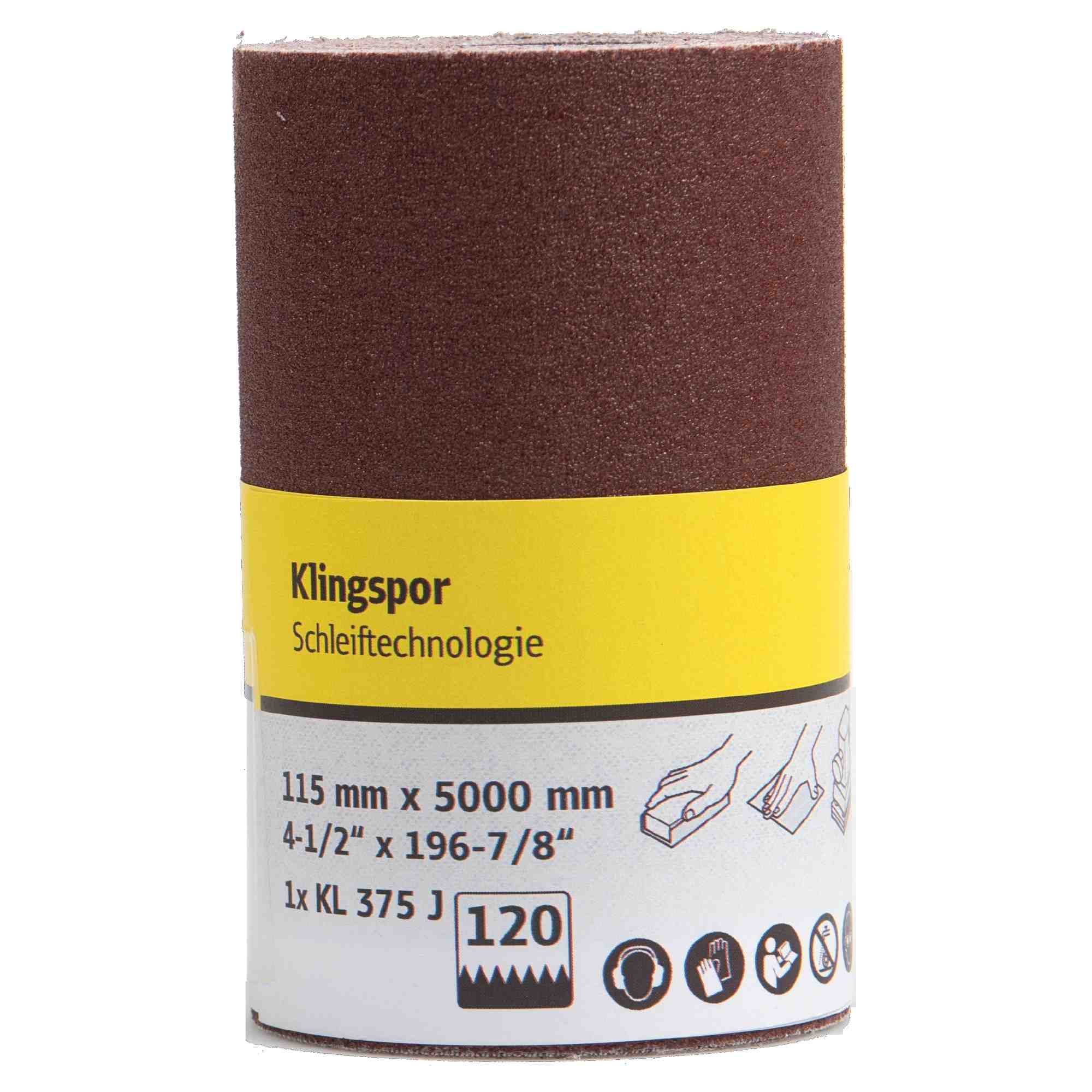 Klingspor KL 375 J Rouleaux 115 x 5000 mm Grain 120