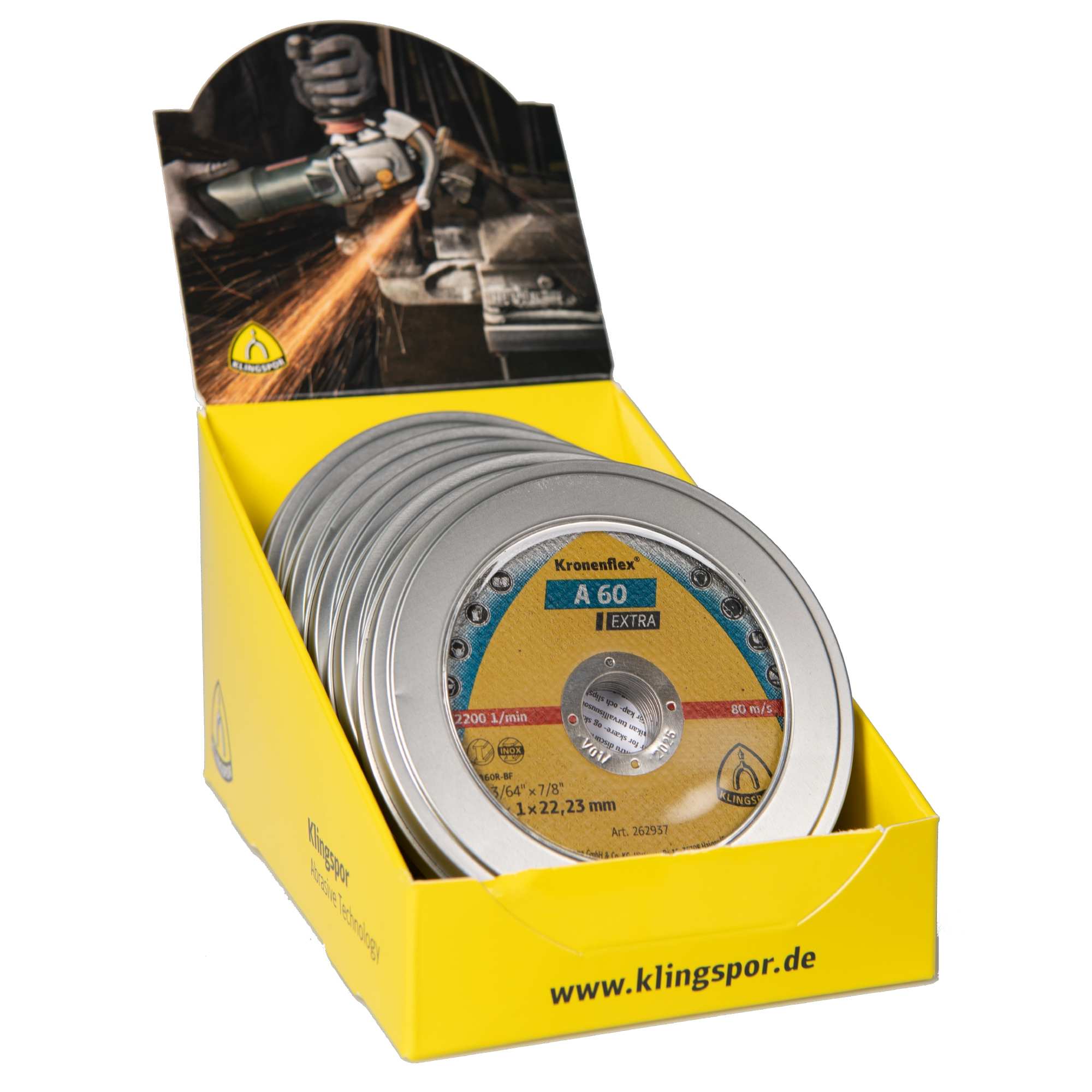Disques de tronçonnage Klingspor A 60 EX 5 boîtes de 10 pièces | 115 x 1 x 22,23 mm droit