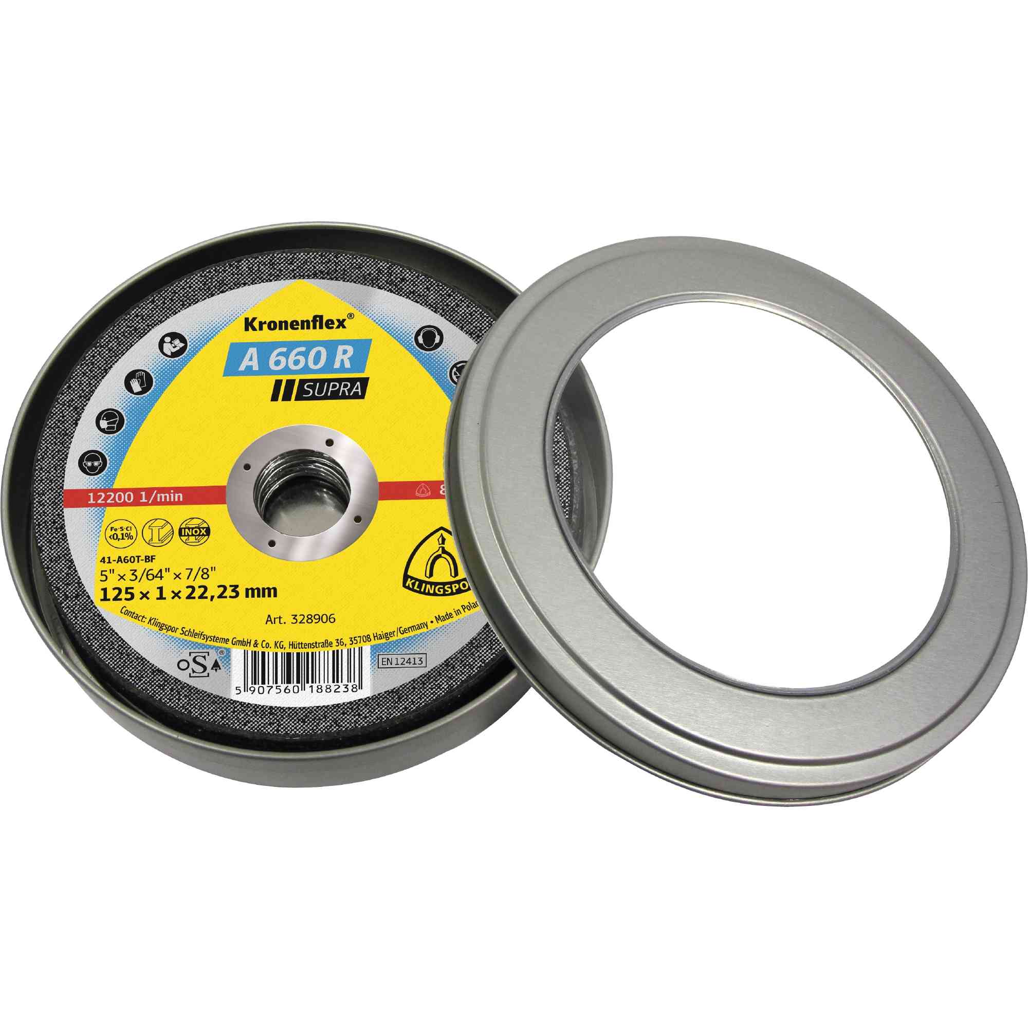 Disques de tronçonnage Klingspor A 660 R 5 boîtes de 10 pièces | 115 x 1 x 22,23 mm droit | Grand emballage pour industrie