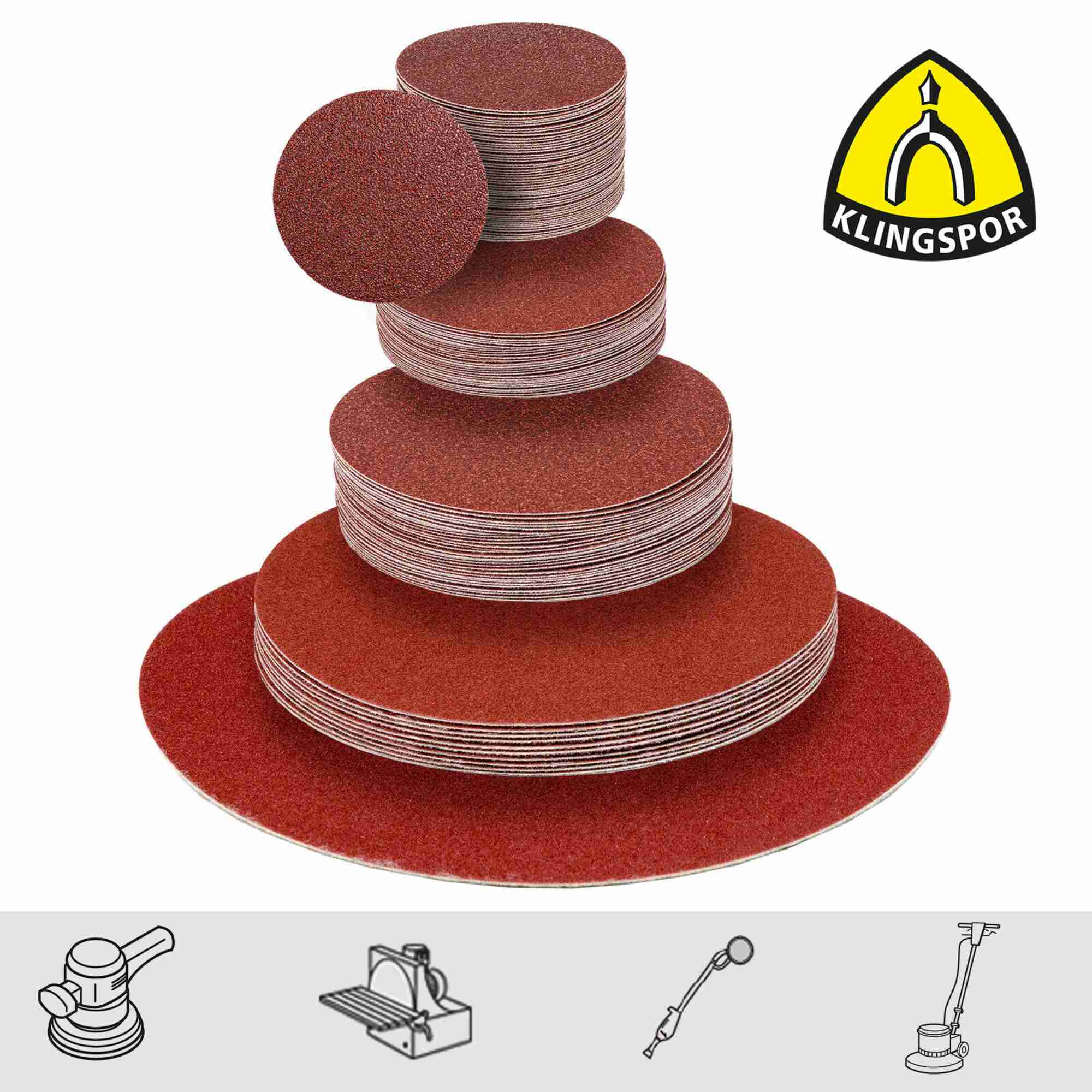 Klingspor PS18EK disques abrasifs en corindon auto-agrippants pour bois | toutes les tailles et granulométries disponibles