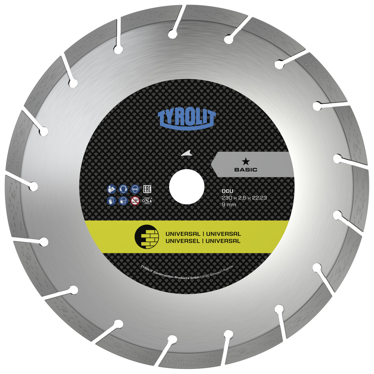 Tyrolit DCU Lames de scie Coupe à sec 180x2,6x22,23 BASIC Universal