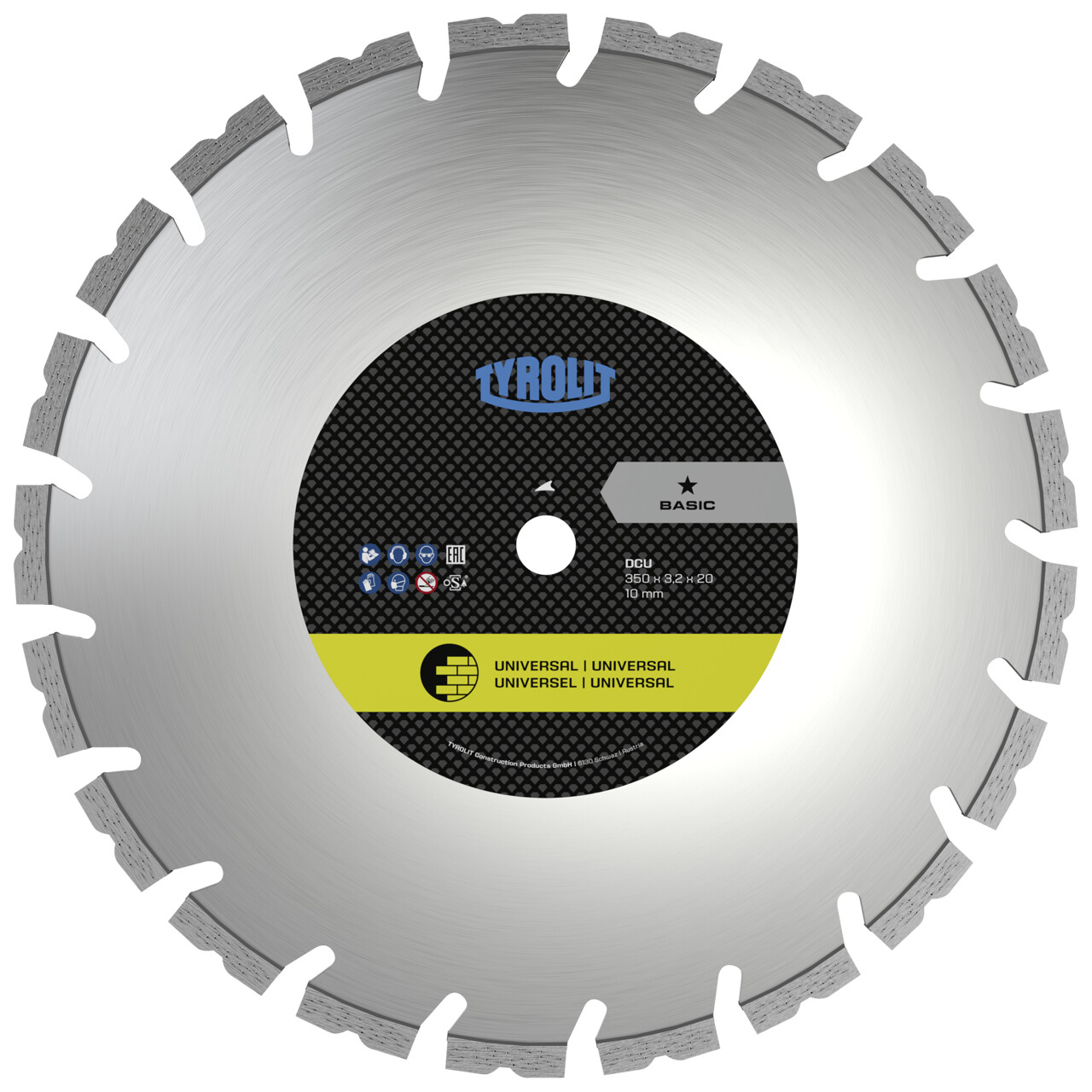 Tyrolit DCU Lames de scie Coupe à sec 350x3,2x25,4 BASIC Universal