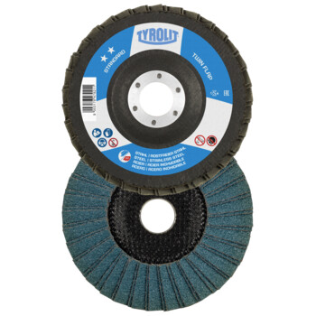 disque à lamelles Tyrolit TWIN FLAP déporté 115x22,23 mm ZA60 STANDARD acier/Inox